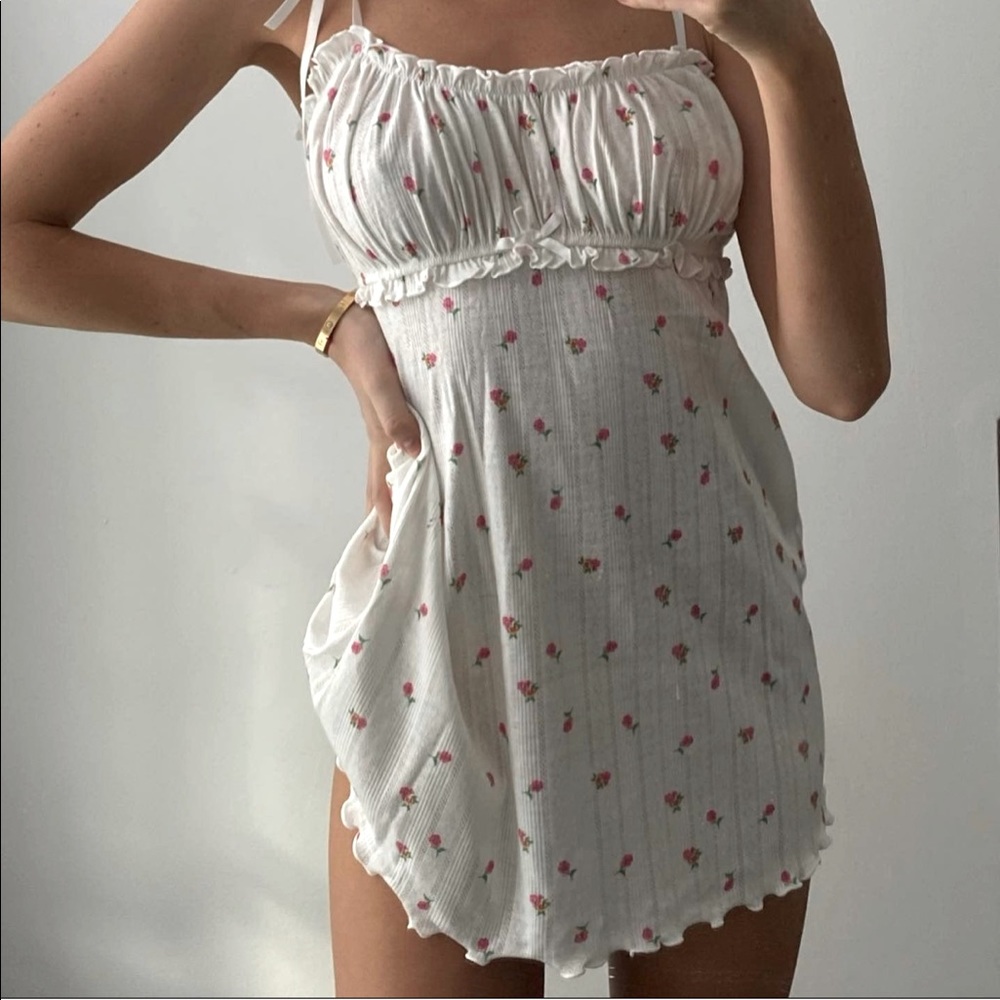 For Love & Lemons Blossom Pointelle Slip Dress